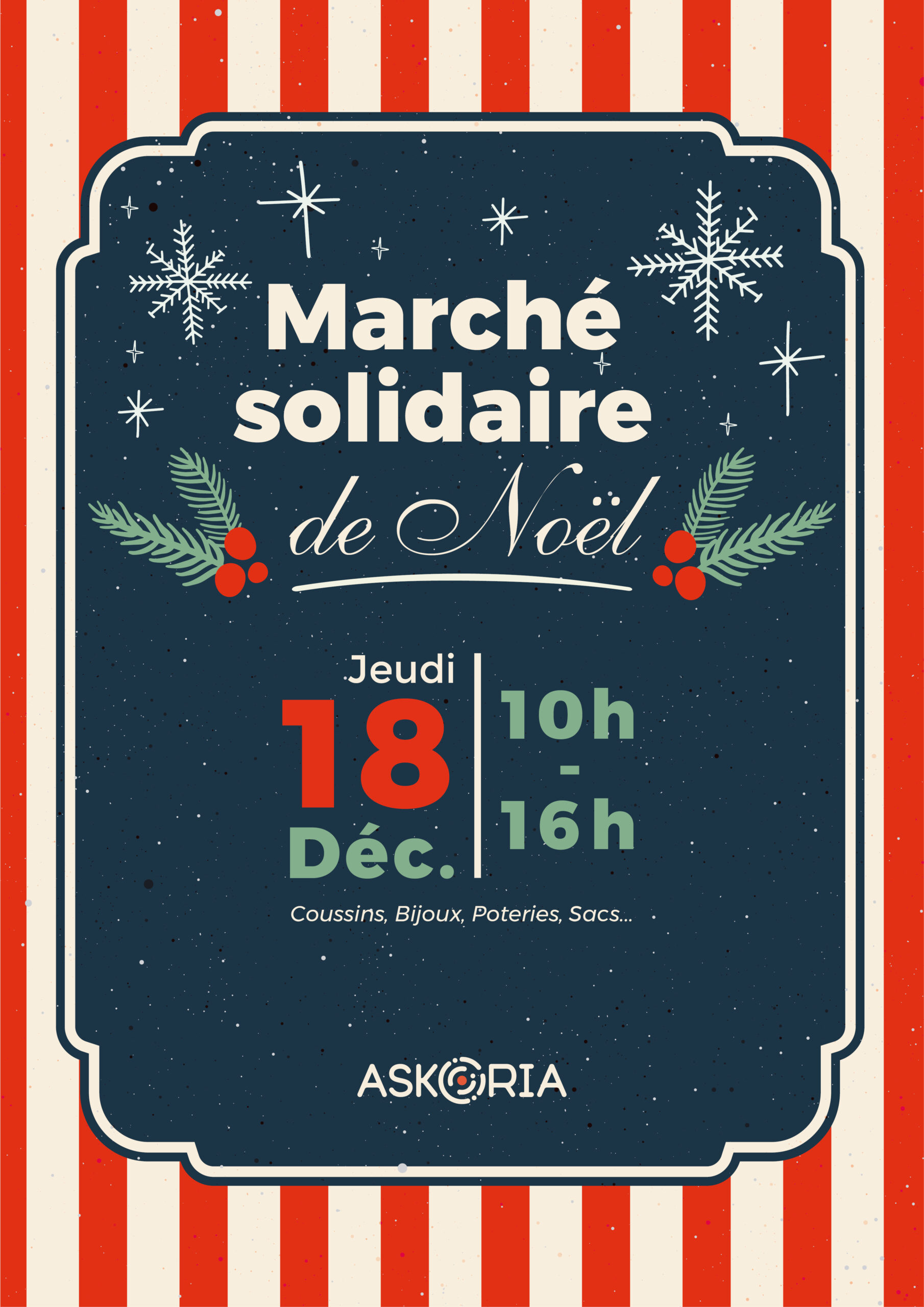 Le marché de Noël de Askoria aura lieu le 18 décembre 2025.