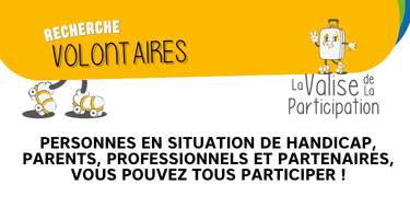 Image d'un appel à volontaire pour le projet Valise de la participation.